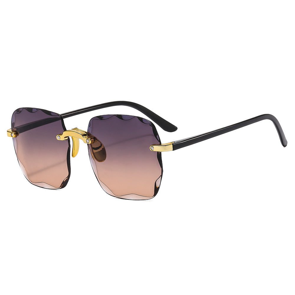 Wholesale Two Color Gradient Square PC Sunglasses